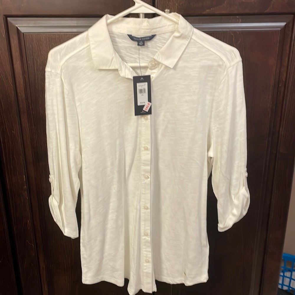 Tommy Hilfiger off white button top